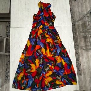 London Times Colorful Abstract Dress